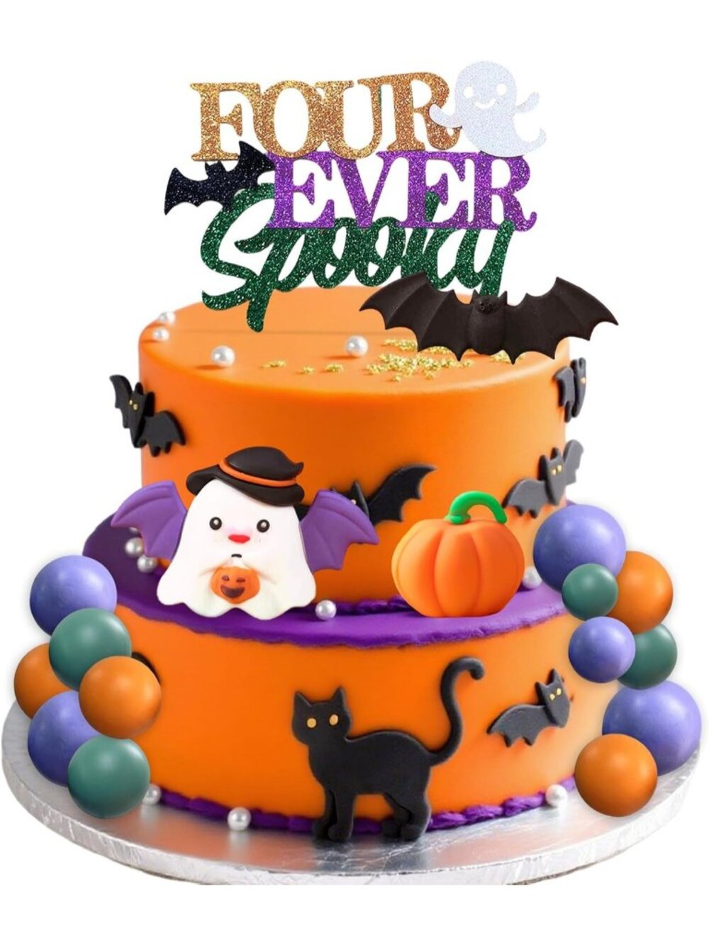 🎃Four Ever Spooky Cake Topper Boo I'm Four Cake Topper Halloween 4th Decor